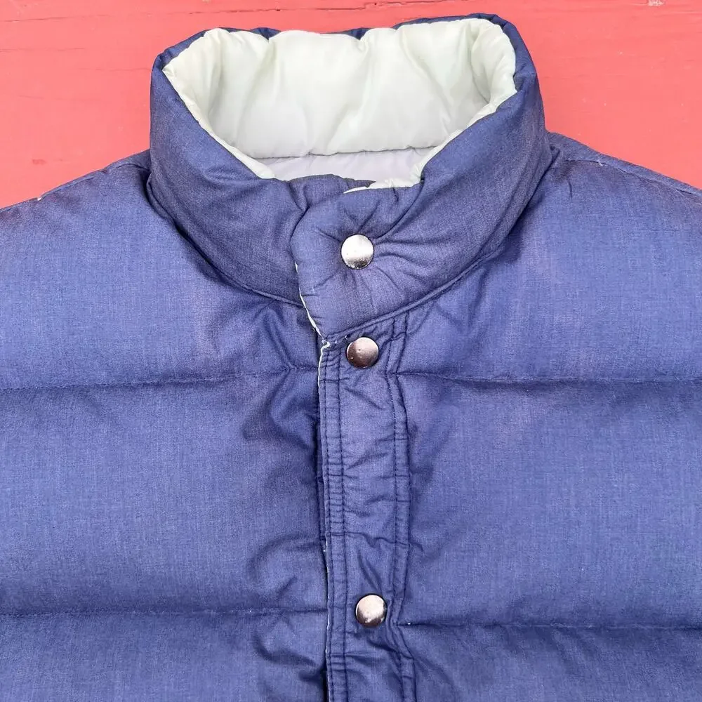Vintage Penfield Down 80s Puffer Vest USA Made Outdoors Gorpcore Ski L Blue Gray